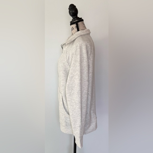 Danskin Women's Fleece Sweatshirt Jacket Grey/White Size Medium New - Picture 2 of 6